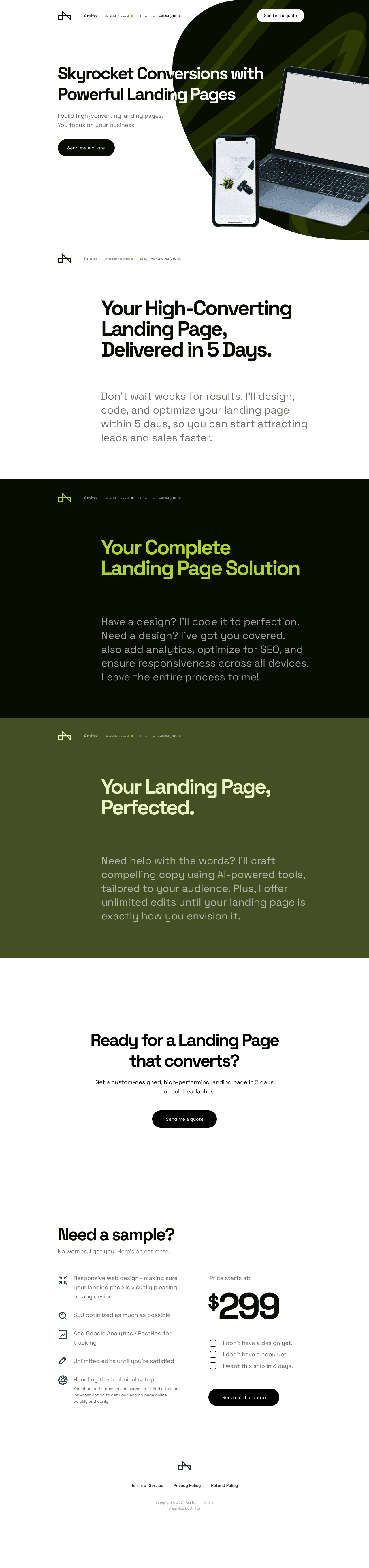 Amito Landing Page Service