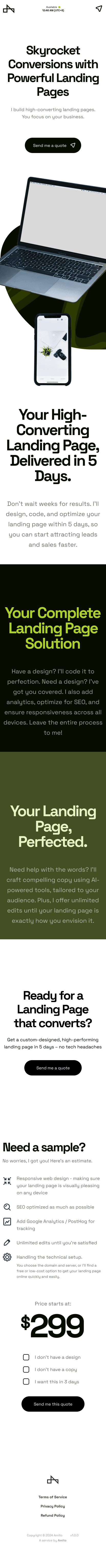 Landing Page Service · mobile